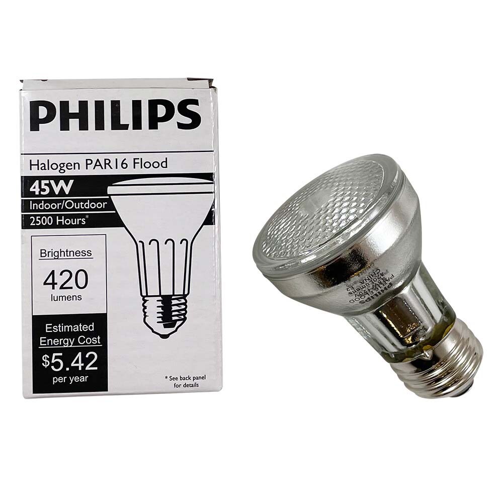 Philips 45W 120V PAR16 Flood 2500hr Indoor/Outdoor Halogen Bulb