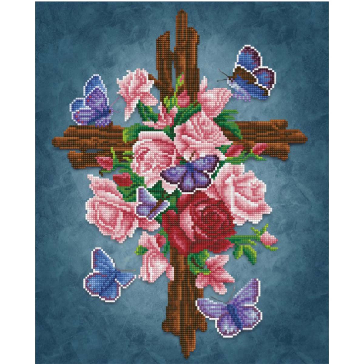 Diamond Dotz  Flower Cross Diamond Painting