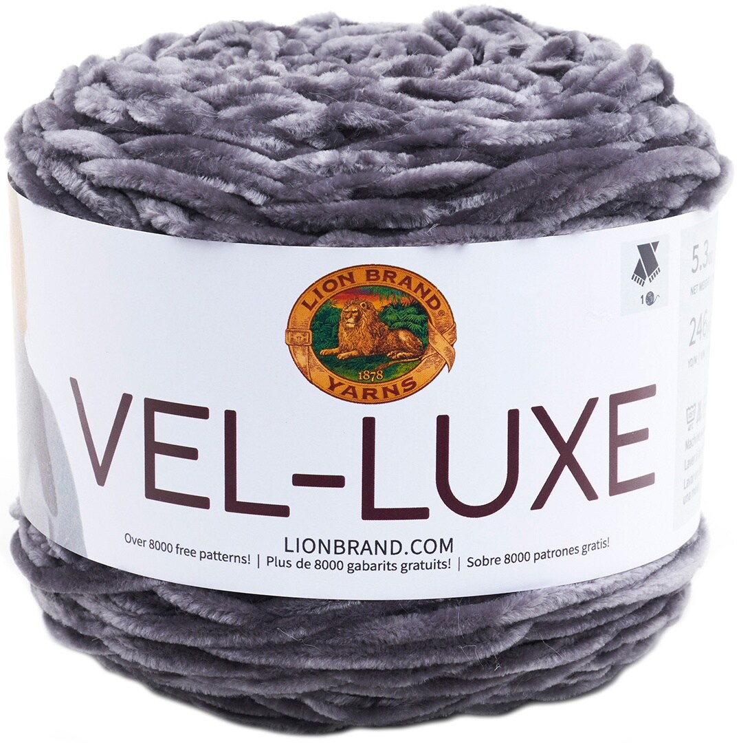 Lion Brand Vel-Luxe Yarn-Charcoal