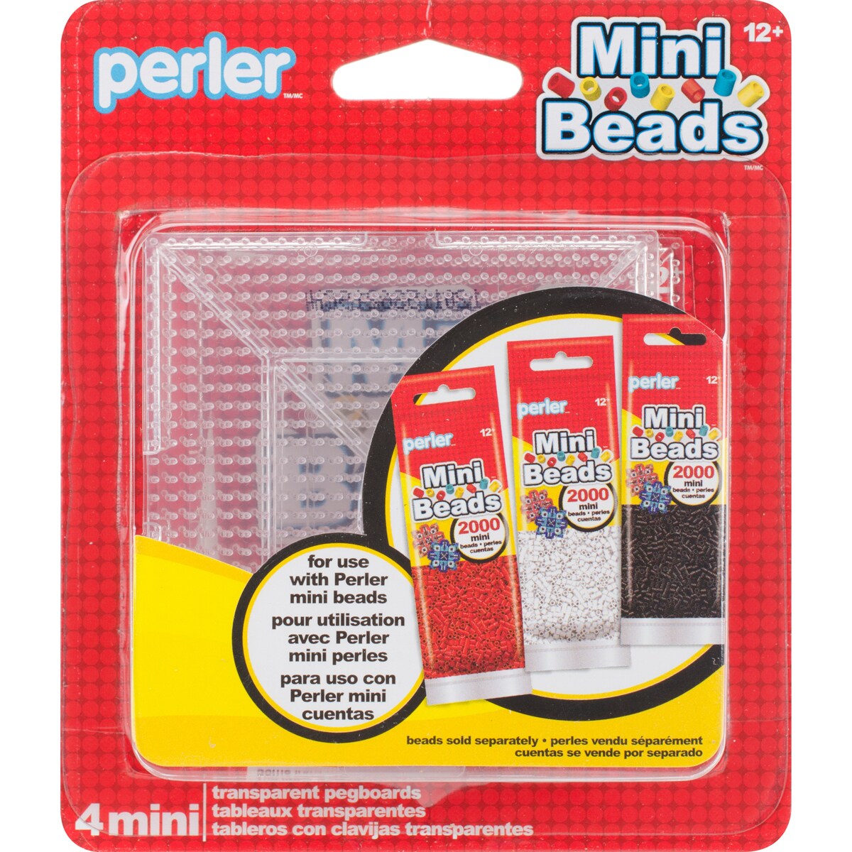Perler Mini Bead Pegboards 4/Pkg-