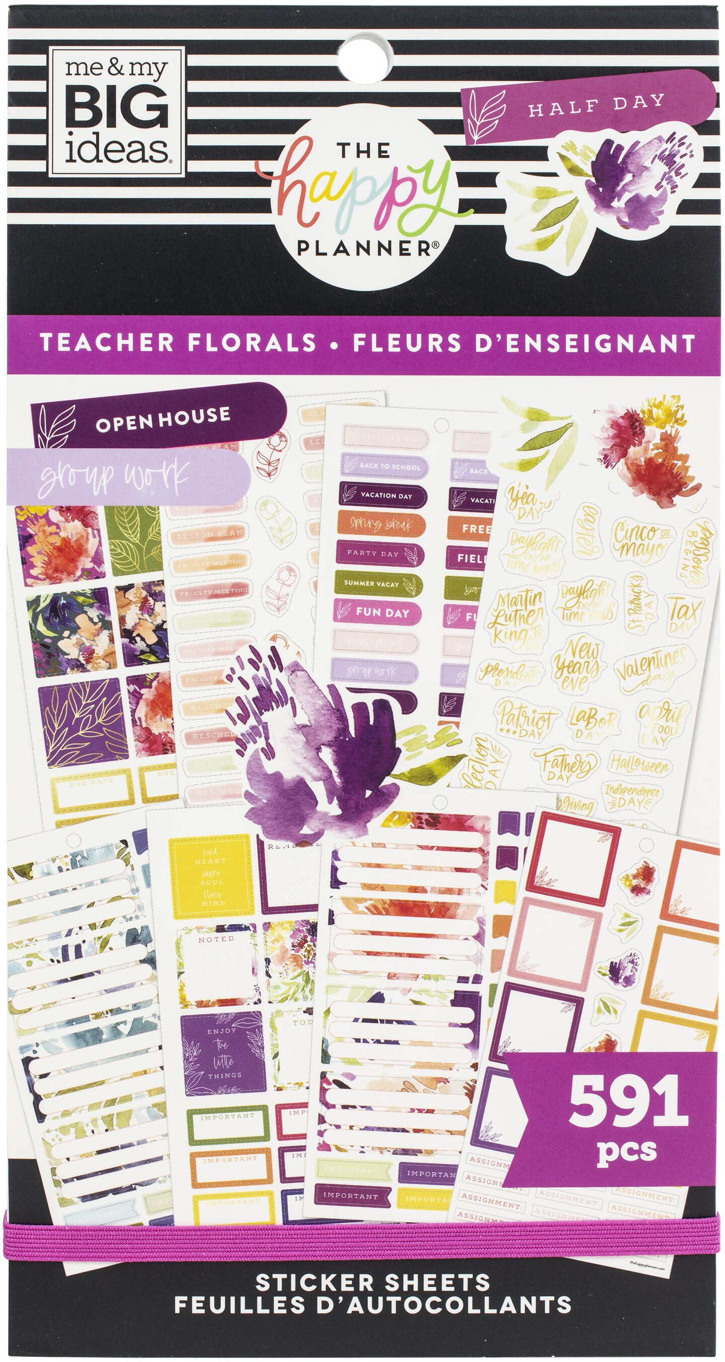 Happy Planner Teacher Sticker Value Pack 30/Sheets-Florals, 591 Pieces ...