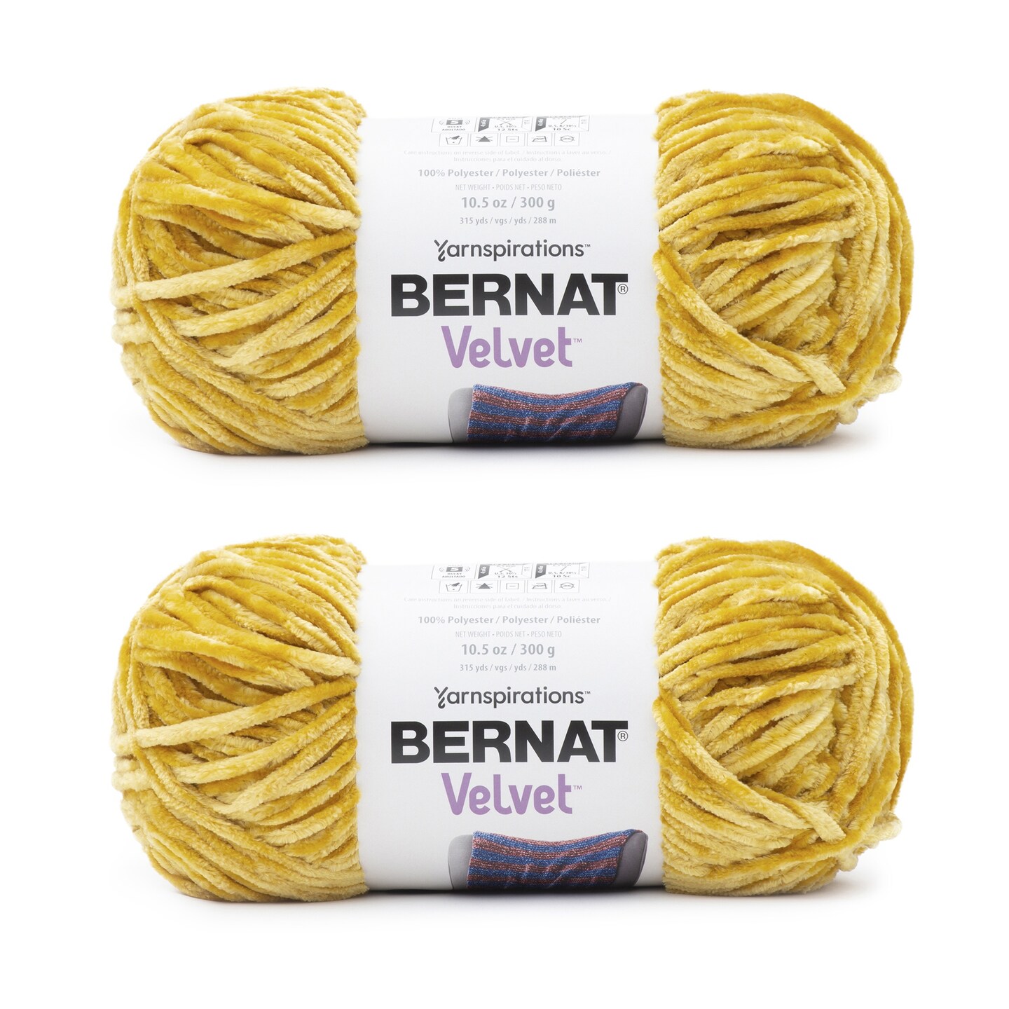 Bernat Velvet Golden Moss Yarn - 2 Pack of 300g/10.5oz - Polyester - 5 Bulky - 315 Yards - Knitting/Crochet