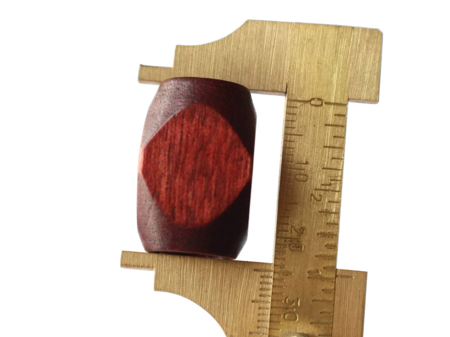 6 25mm Reddish Brown Large Hole Wood Rectangle Beads Vintage Macrame Beads