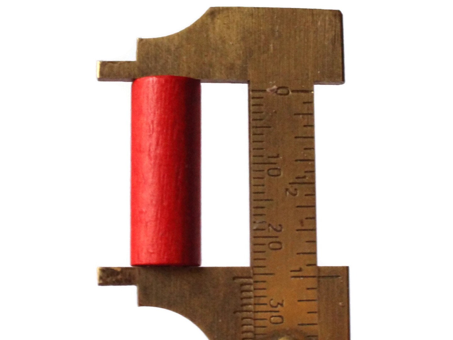 10 26mm Red Wood Tube Beads 1 Inch Vintage Beads Long Loose Wooden Beads