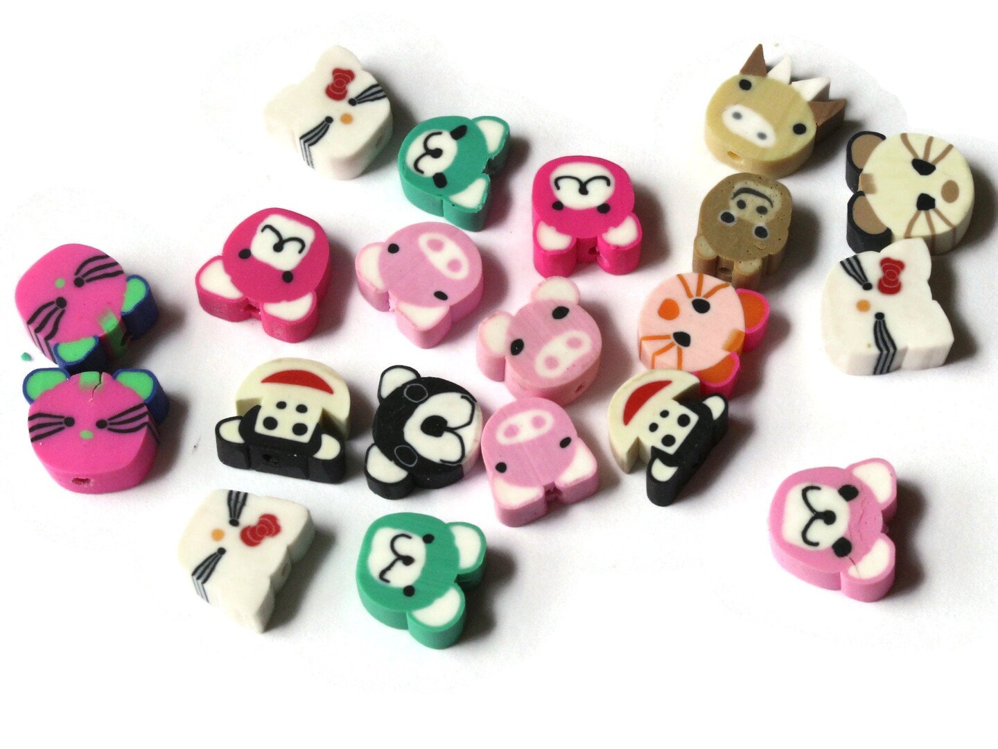 animal clay charms