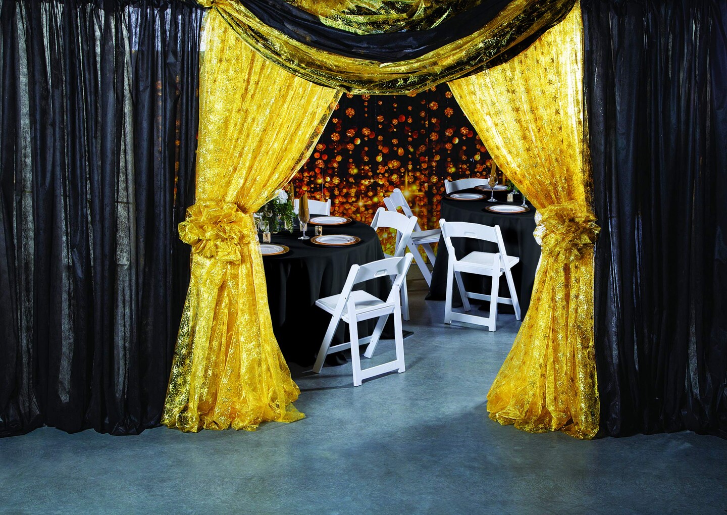 Celebration Lights Backdrop Banner for Christmas (3 Panels Make Backdrop 9' wide x 6' tall) DIY Photo Booths, Christmas Parties, Wedding Reception, Birthday Parties, New Year's Eve, Events and More!