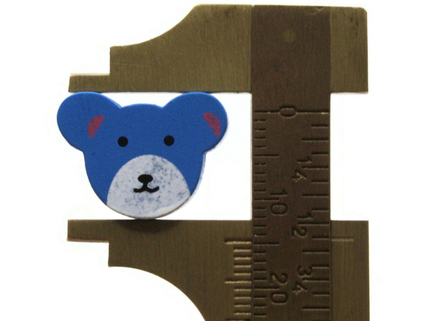 12 15mm Blue Wooden Teddy Bear Beads