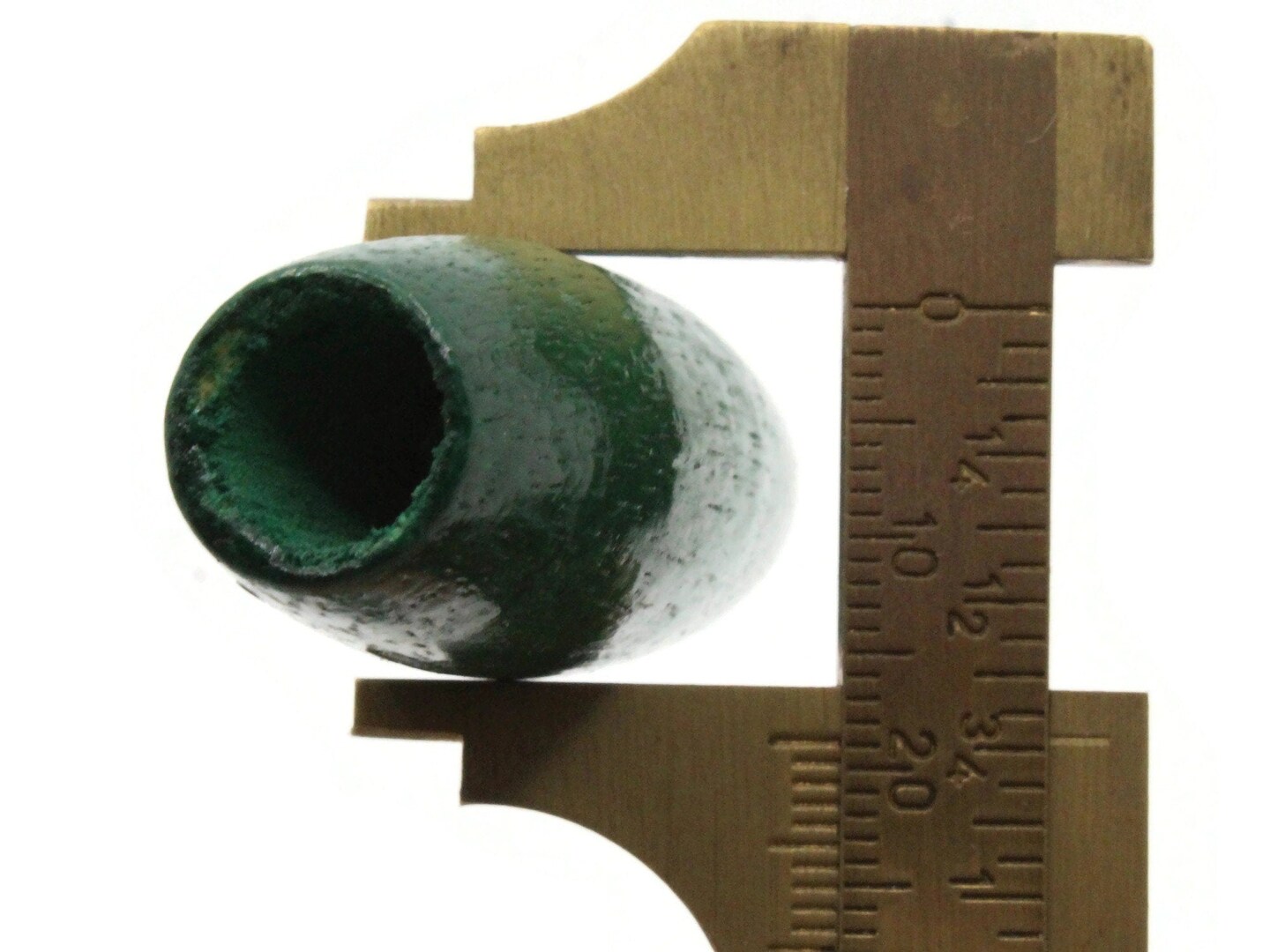 2 Inch Long Tube Emerald Green Vintage Wood Large Hole Beads
