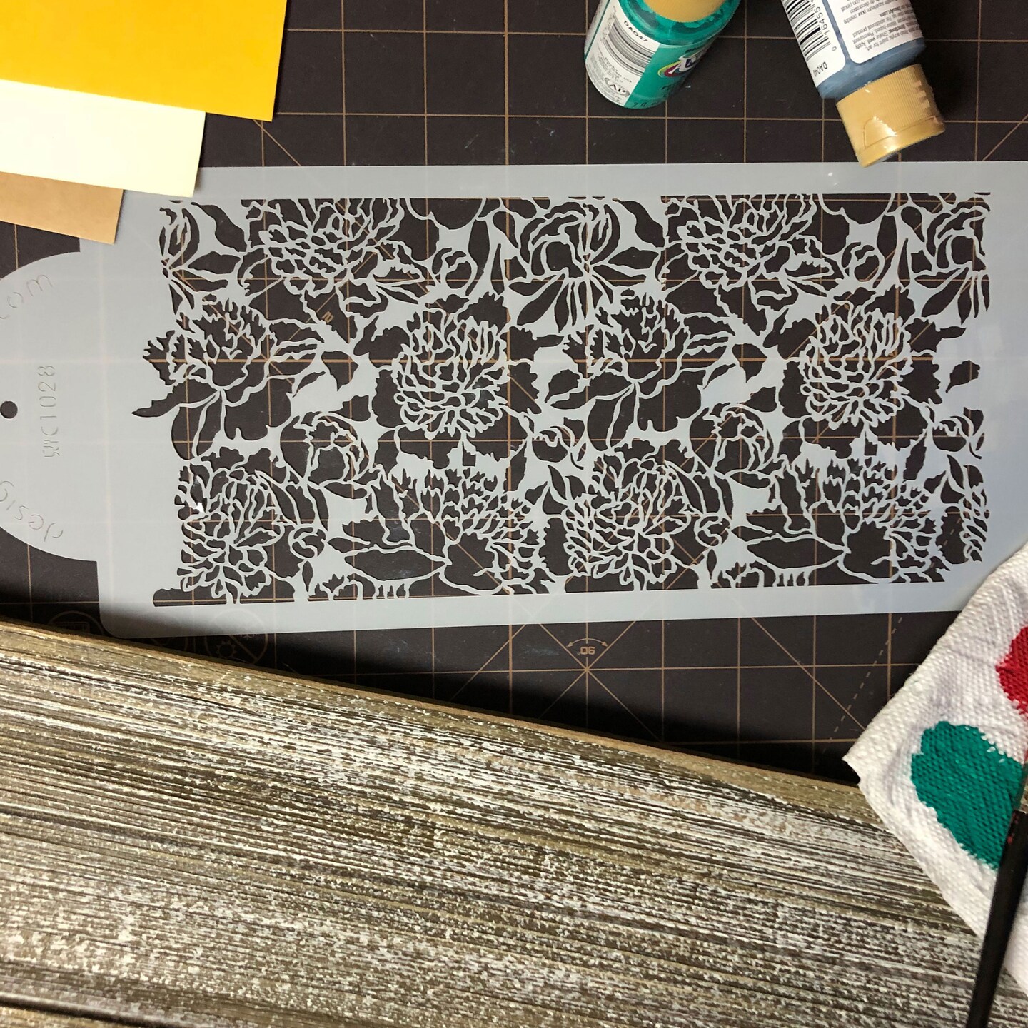 Peony Cake Side Stencil | C1028 by Designer Stencils | Cake Decorating Tools |