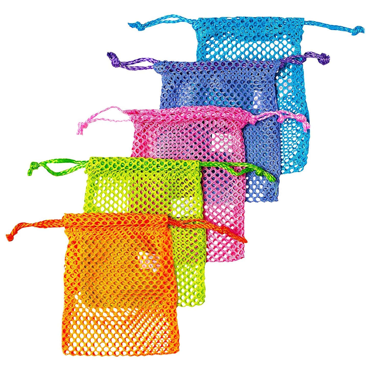 Big Mo's Toys Splash Balls - Neon Drawstring Mesh Bag and Cool Water Balls for Pool - 12 Pack Set