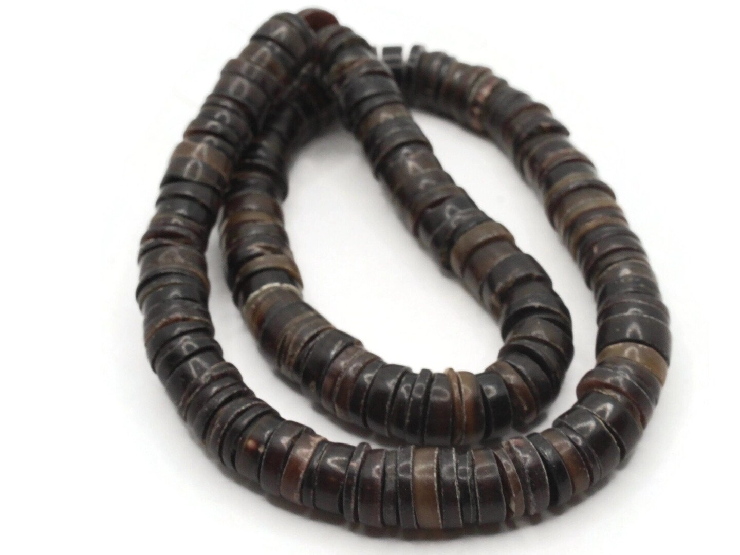 10mm Brown Horn Natural Heishe Tube Beads