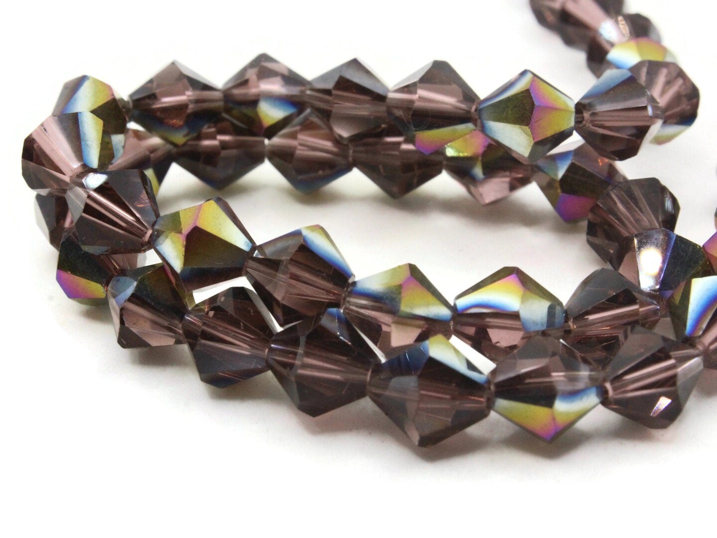 8mm Purple Bicone Beads AB Finished Glass Beads