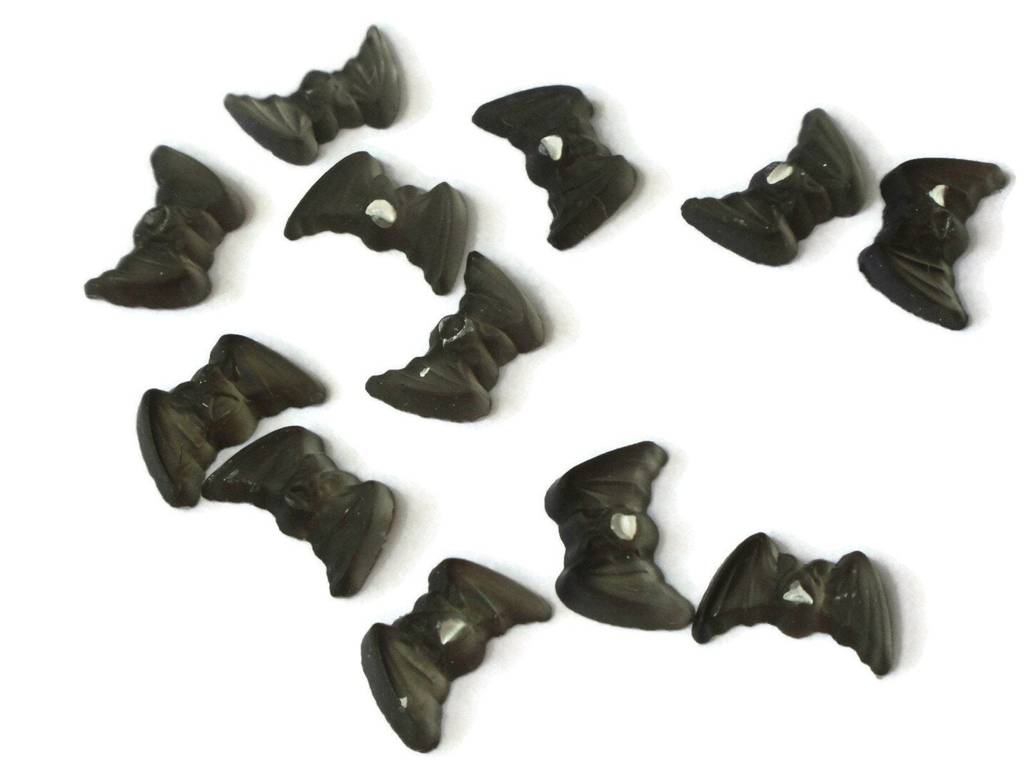 12 10mm x 7mm Vintage Bat Cabochons Halloween Cabochons Mirror Back Black Cabochon Tiles