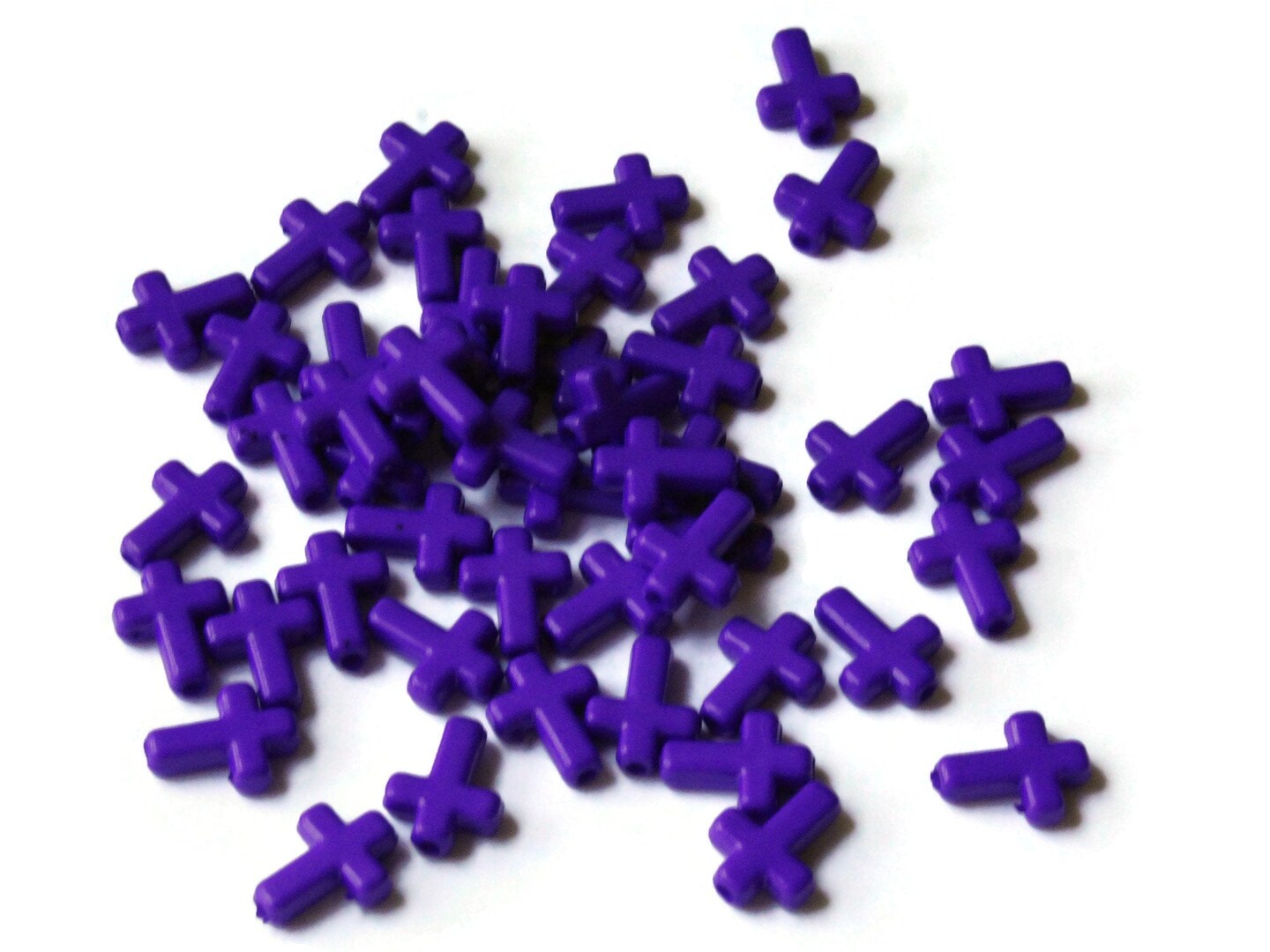 50 16mm Purple Plastic Cross Beads Christian Beads
