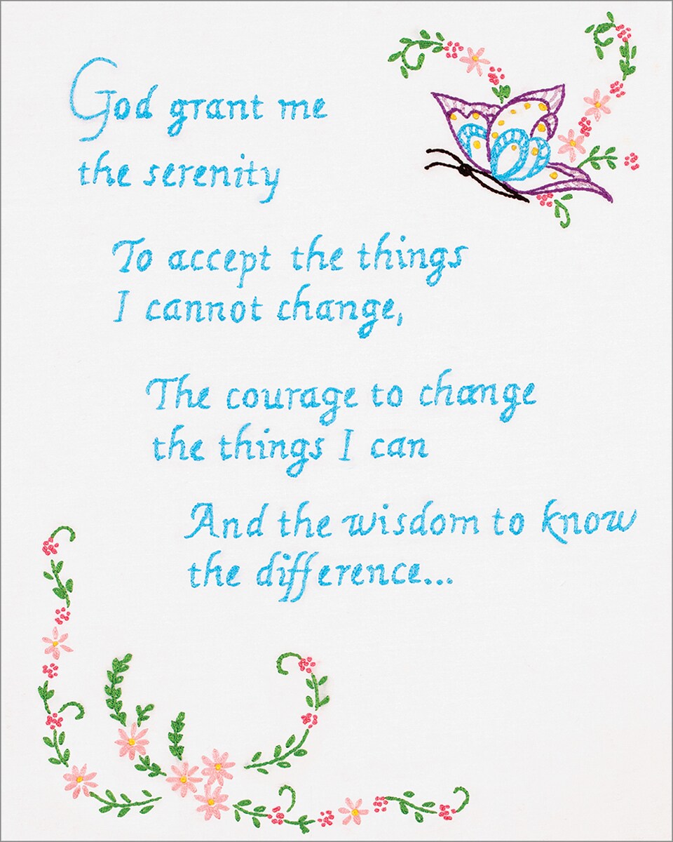 Jack Dempsey Stamped White Sampler 11&#x22;X14&#x22;-Serenity Prayer