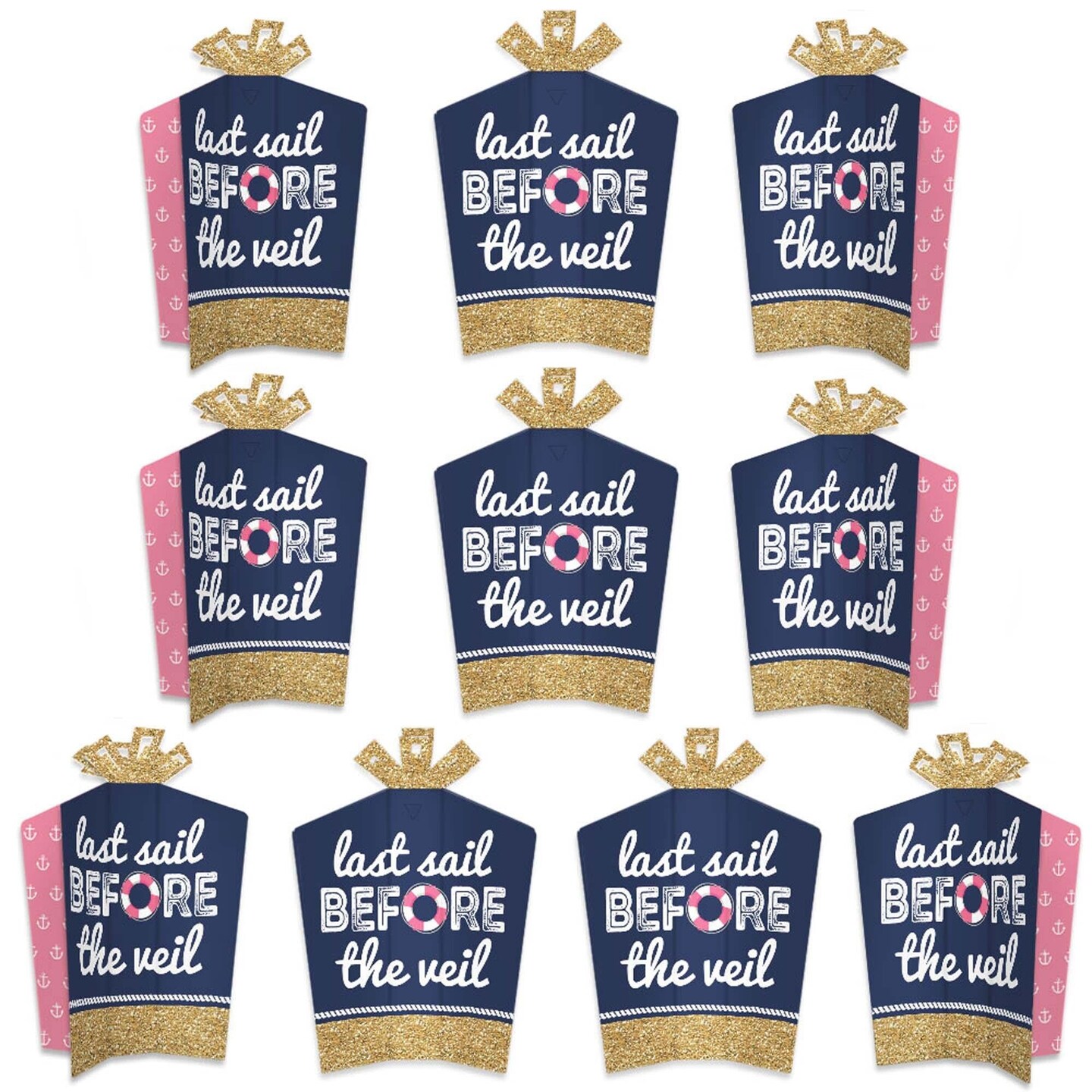 Big Dot of Happiness Last Sail Before the Veil Table Decorations