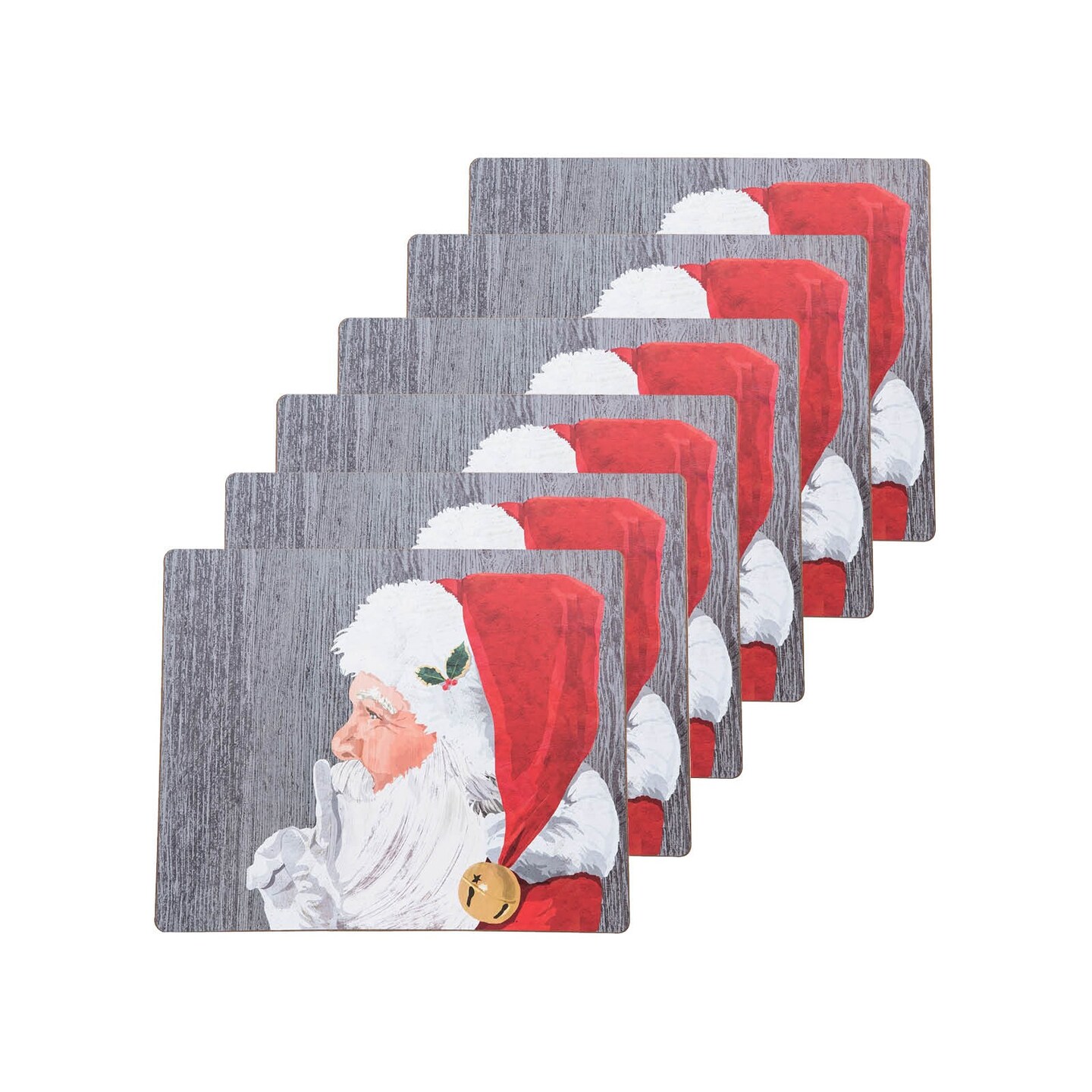 Santa Hardboard Placemat, Set of 6