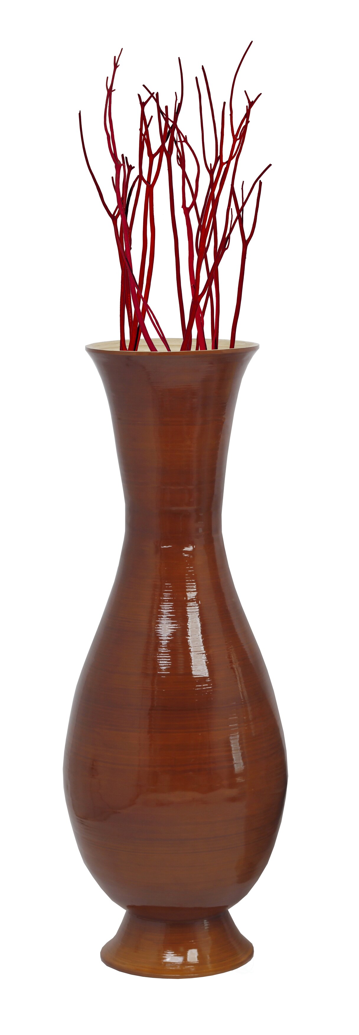 Tall Modern Decorative Floor Vase: Handmade, Natural Bamboo Finish, Contemporary Home Décor, Handcrafted Bamboo, Elegant Interior Design, Bamboo Craftsmanship, Statement Piece for Modern Spaces