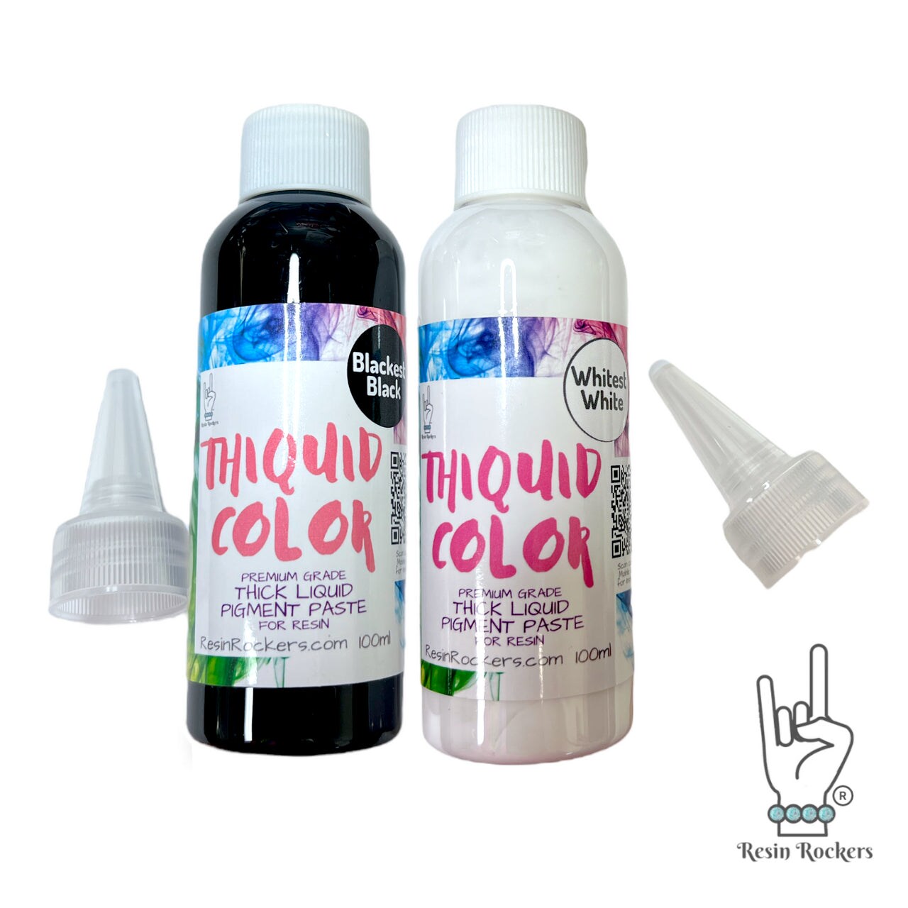 Thiquid Blackest Black and Whitest White 100 ml Liquid Concentrated Pigment  for Epoxy Resin Art