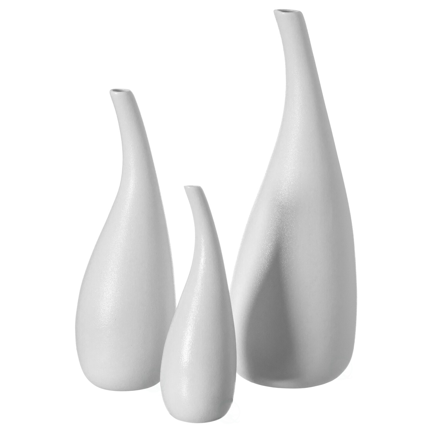 Uniquewise White Ceramic Water Drop Vase - Modern Teardrop Shape for Home Decor - Perfect for Floating Shelves TV Stands Desks Bookshelves Side Tables Countertops and Contemporary Spaces