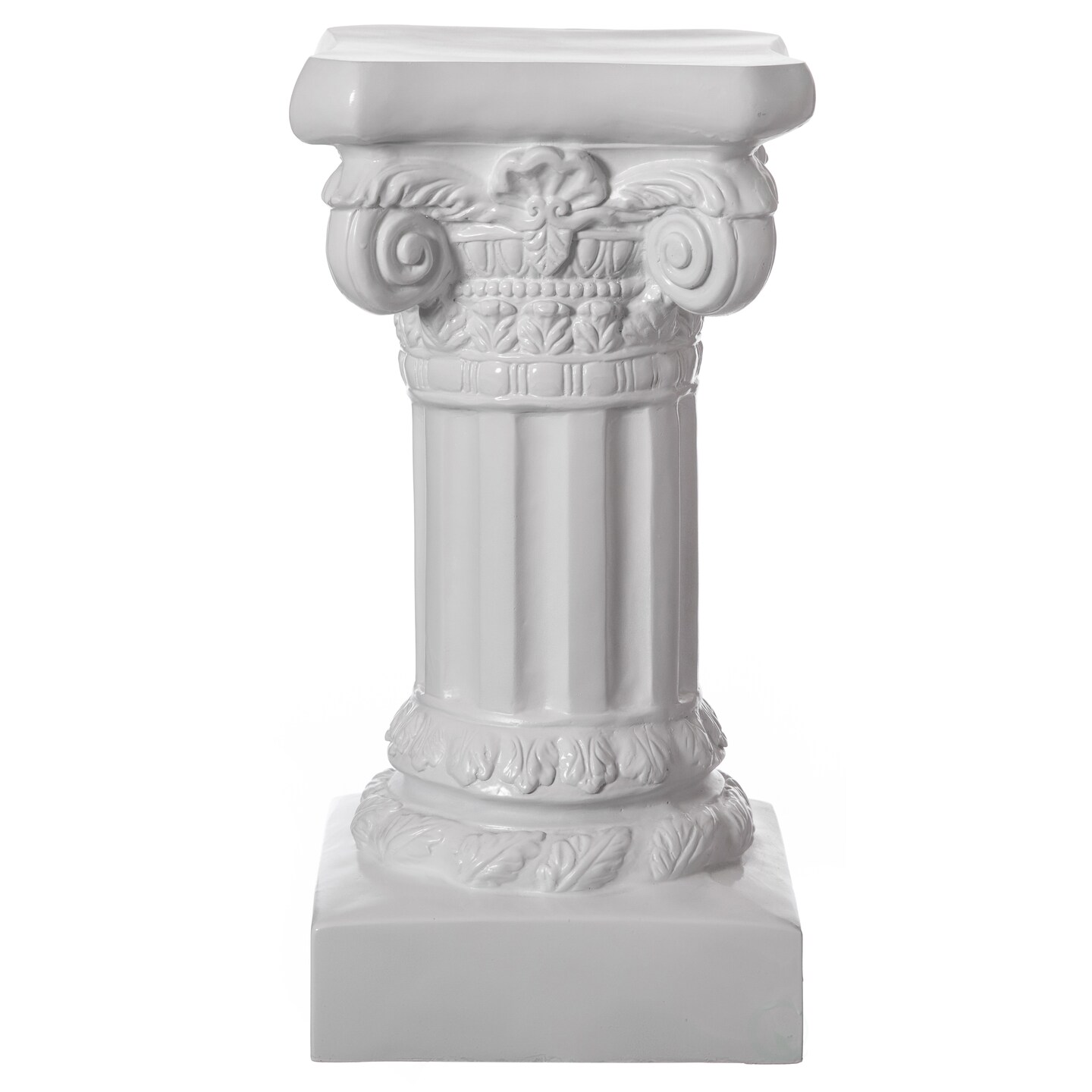 Decorative Fiberglass White Plinth Roman Style Column Ionic Piller Pedestal Vase Stand for Wedding or Party, Living Room, or Dining Room Decor - Photography Props - Sculpture Display - Greek-inspired Luxury Decor Piece with Ornate Accents