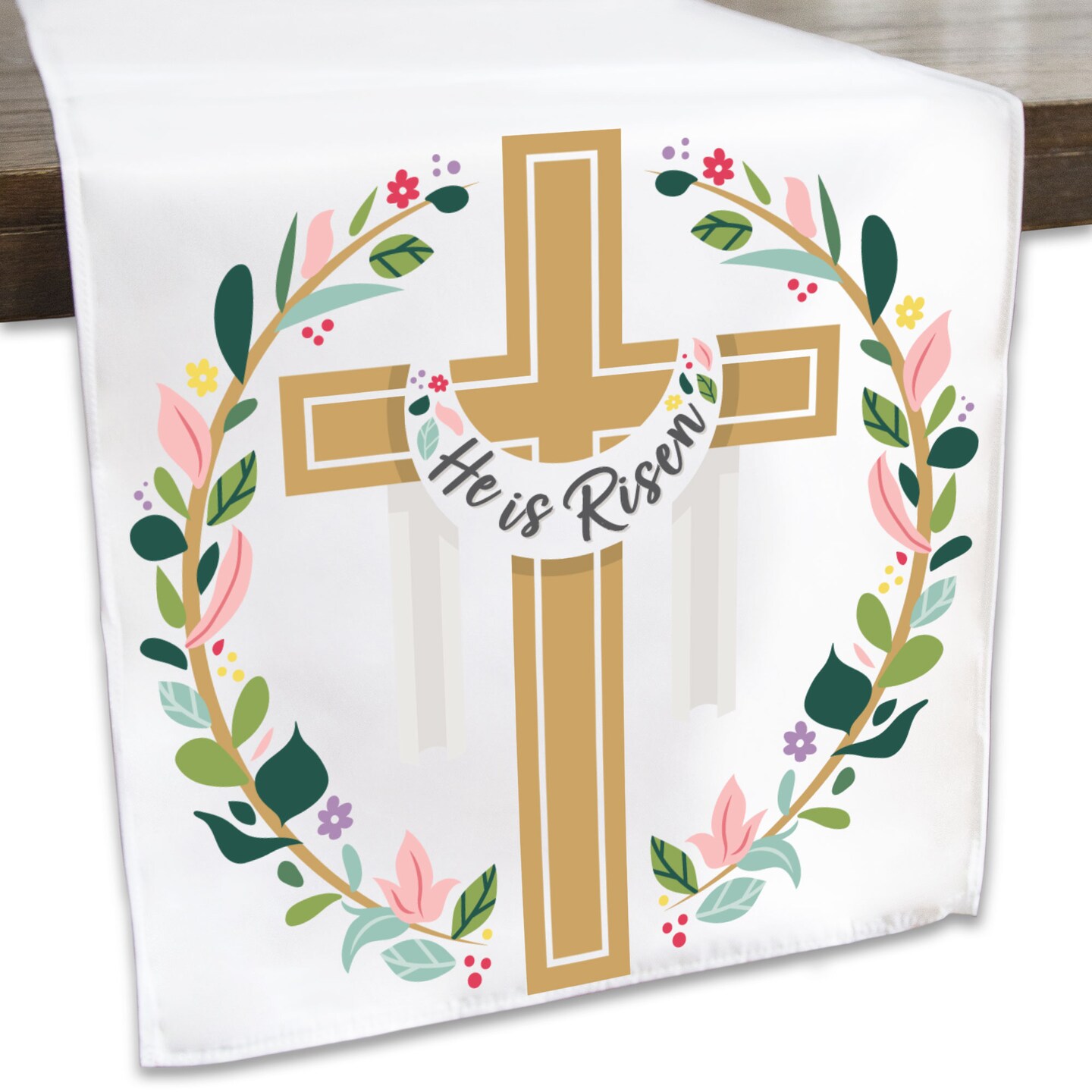 Big Dot of Happiness Religious Easter - Christian Holiday Party Dining Tabletop Decor - Cloth Table Runner - 13 x 70 inches