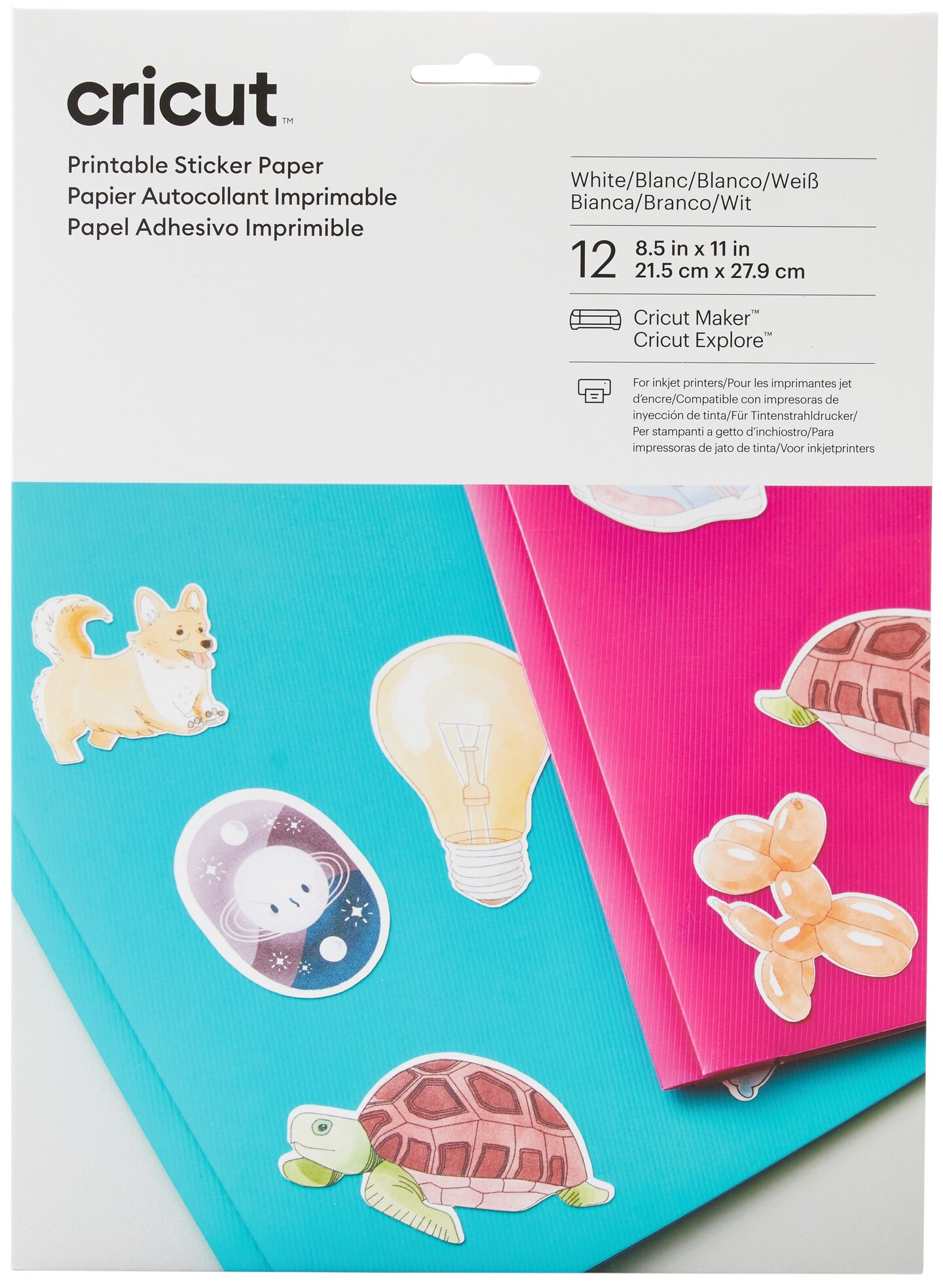 Cricut Printable Sticker Paper - 3 Packs of 12 Sheets Each - 36 Total Sheets