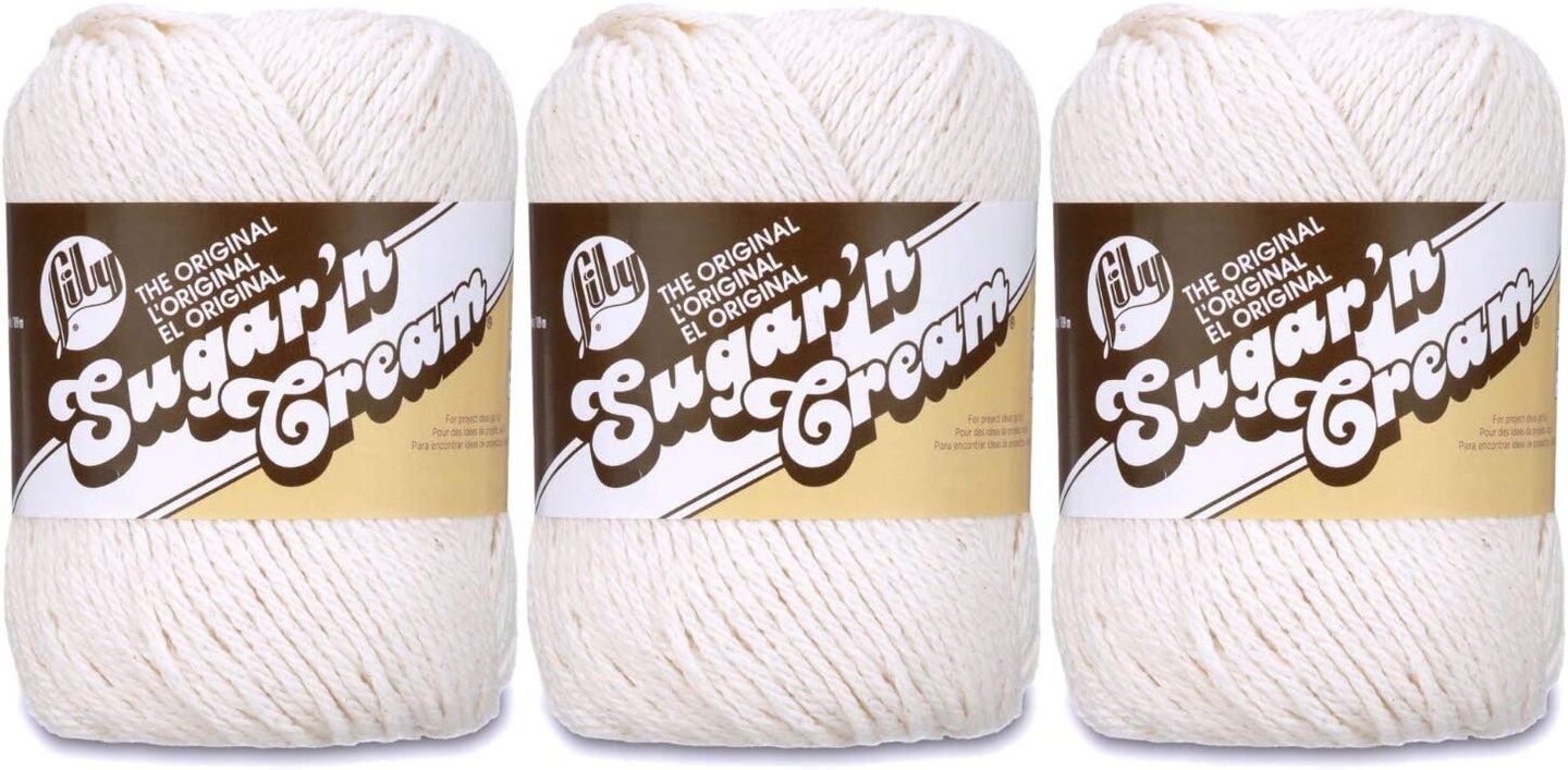 (Pack of 3) Lily Sugar&#x27;n Cream Yarn - Solids-Ecru