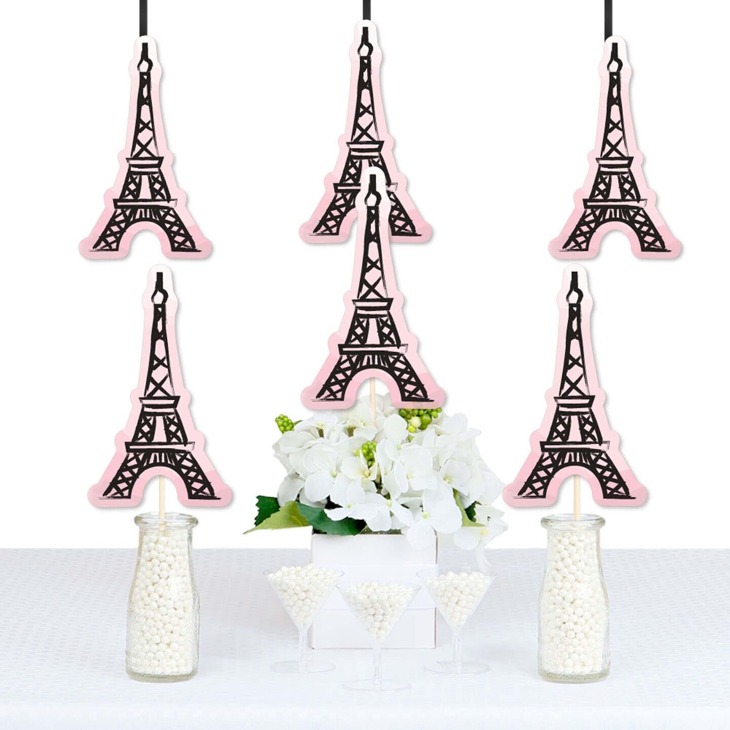 Big Dot of Happiness Paris, Ooh La La - Eiffel Tower Decorations DIY Paris Themed Baby Shower or Birthday Party Essentials - Set of 20