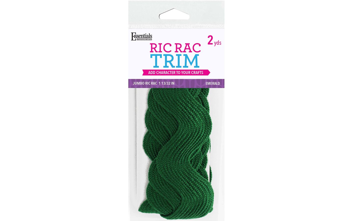 Essentials By Leisure Arts Ric Rac Jumbo 1 13/32" 2 yards Emerald