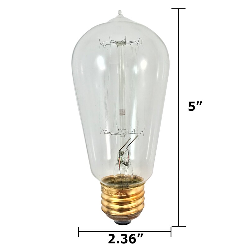 Satco 60w 120v ST19 Clear Vintage Style Incandescent Light Bulb