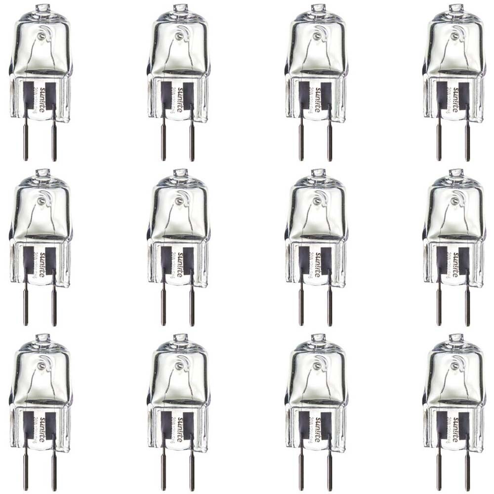 12PK - SUNLITE 20w 120v Single Ended T3.5 GY6.35 Bi-Pin Base 3200K ...