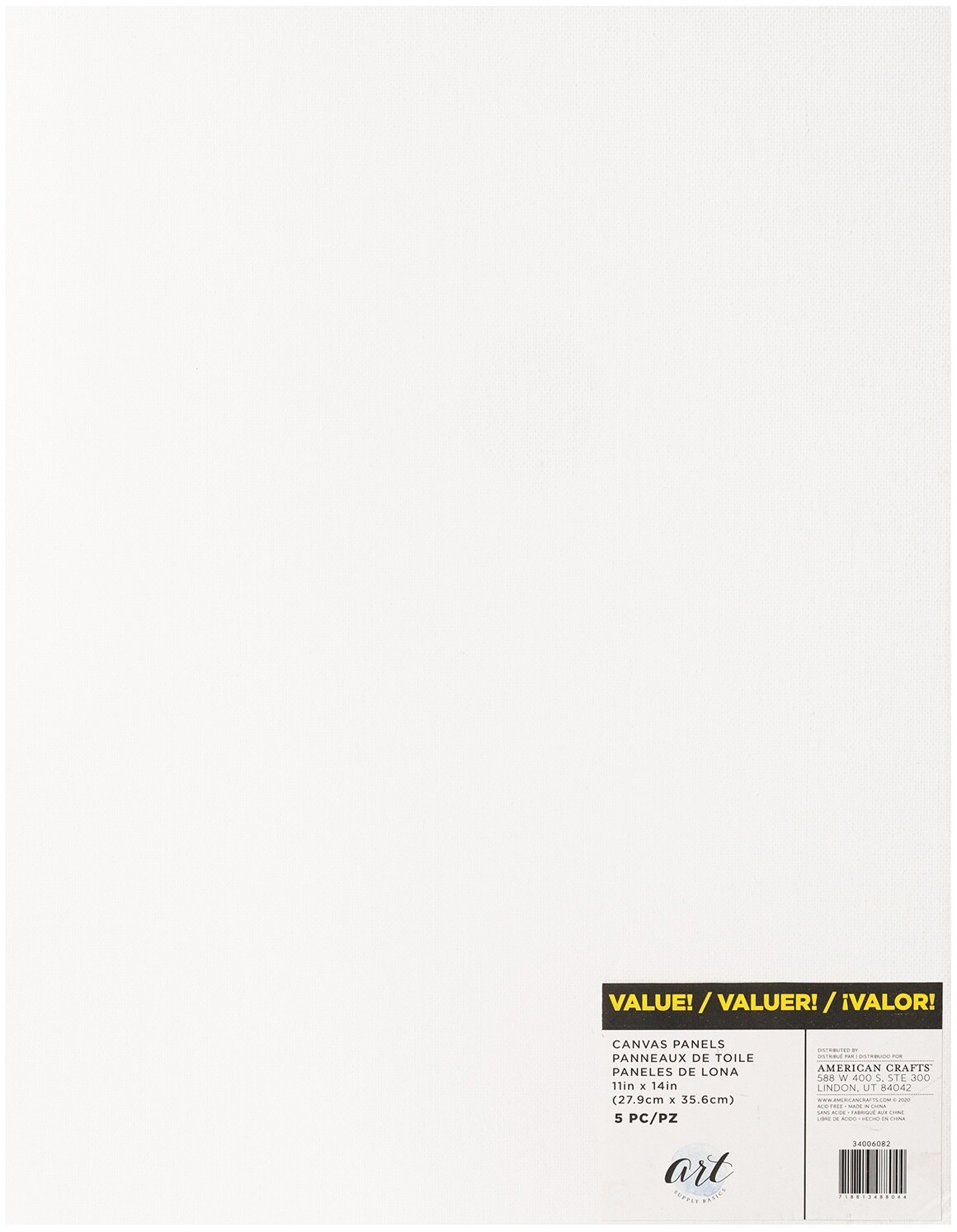 Art Supply Basics Panel Pack Canvas 5/Pkg11"X14" Michaels