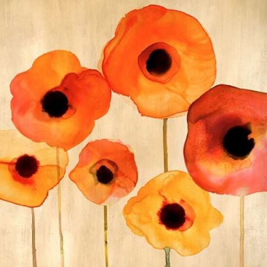 Orange Poppies II Poster Print by Margaret Berg