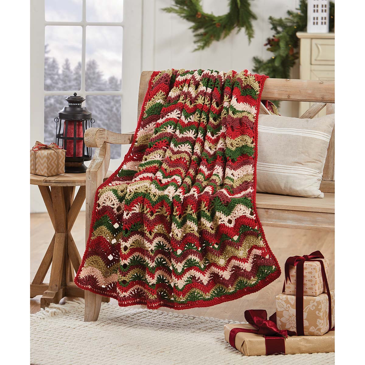 Herrschners Very Merry Crochet Afghan Kit Michaels