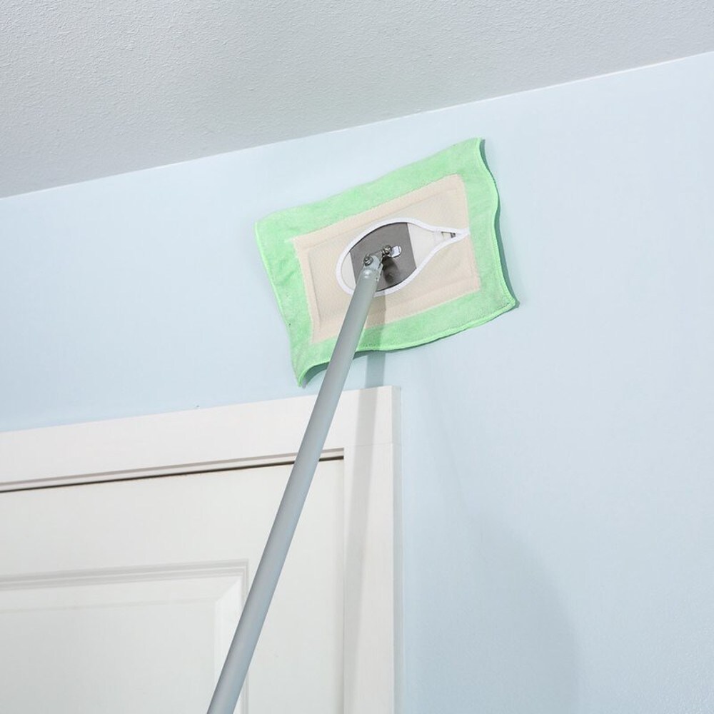 Troycraft Amish-Made Wall Cleaning Mop with Removable Microfiber Head Extends 8 Feet