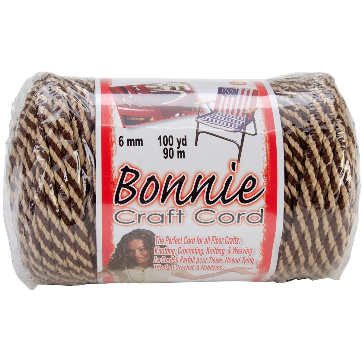 Pepperell Bonnie Macrame Craft Cord 6mmX100yd-Brownie