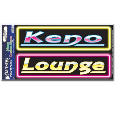 Neon Casino Signs Peel &#x27;N Place &#x22;Keno&#x22; &#x26; &#x22;Lounge&#x22;