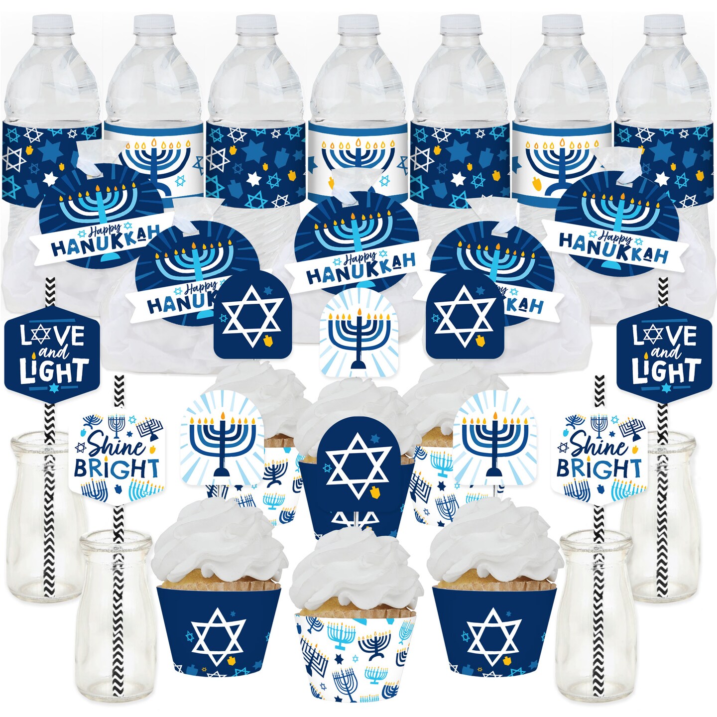 Big Dot Of Happiness Hanukkah Menorah - Chanukah Holiday Party Favors ...