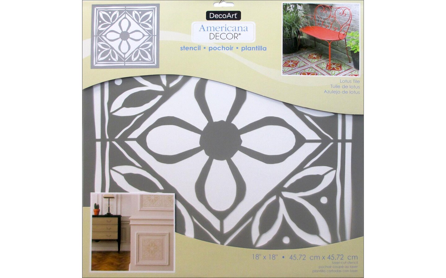Decoart Americana Decor Stencil 18x18 Lotus Tile Michaels
