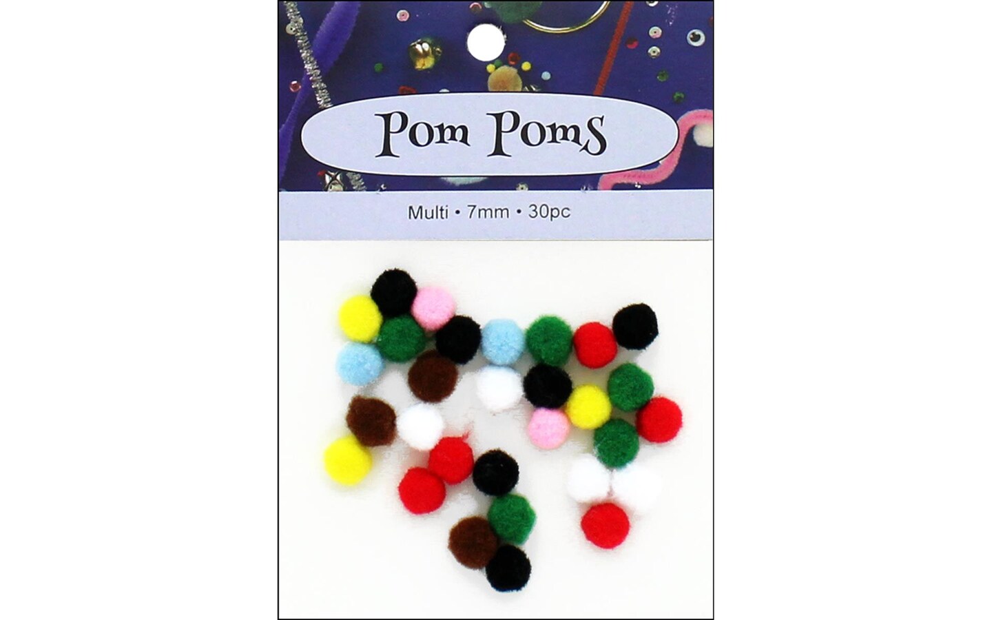 PA Ess Pom Pom 7mm Pkg 30pc Multi