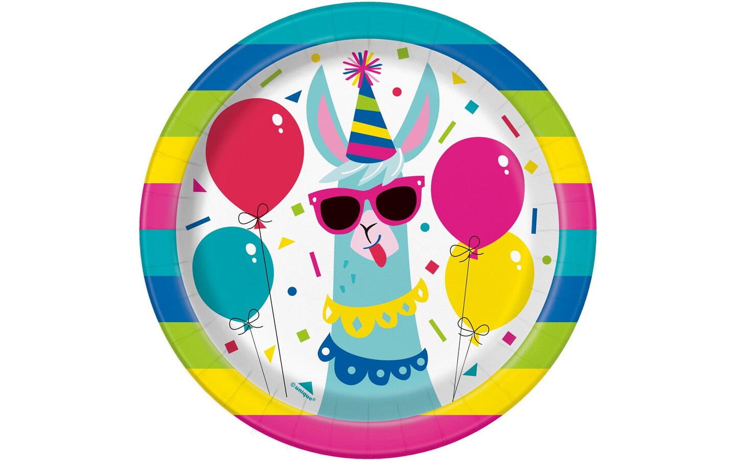 Unique Llama Birthday 7&#x22; Plates 8pc