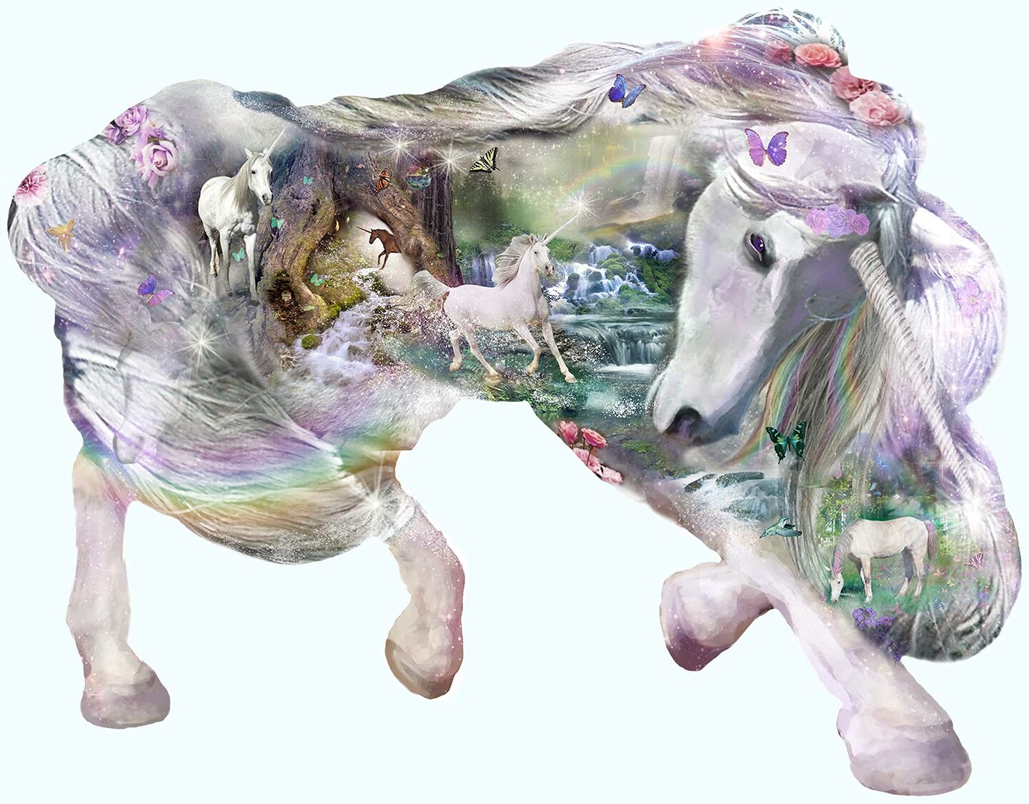 Sunsout Fantasy Unicorn 850 pc Special Shape Jigsaw Puzzle 95080