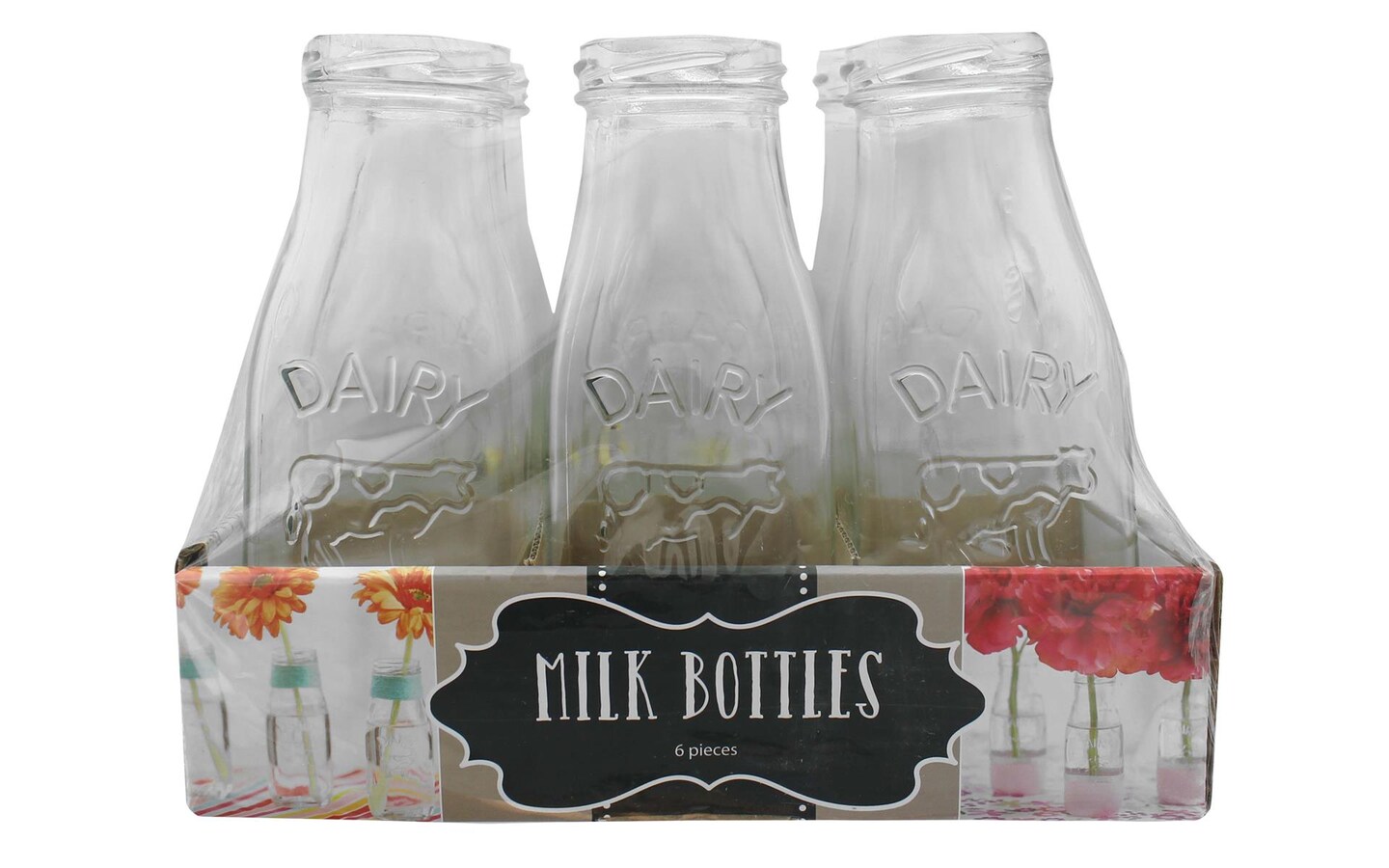 Dairy Cow Glass Milk Bottle