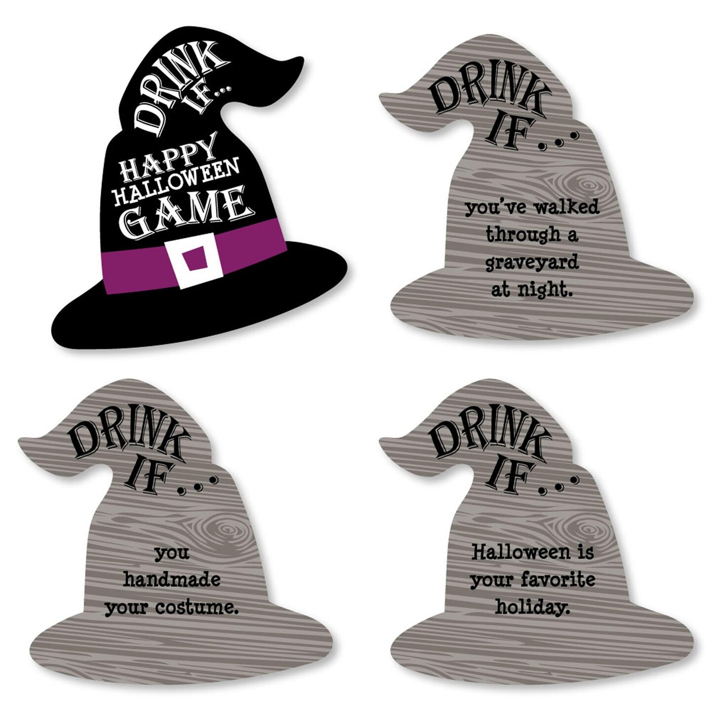 Big Dot of Happiness Drink If Game - Happy Halloween - Witch Party Game -  24 Count