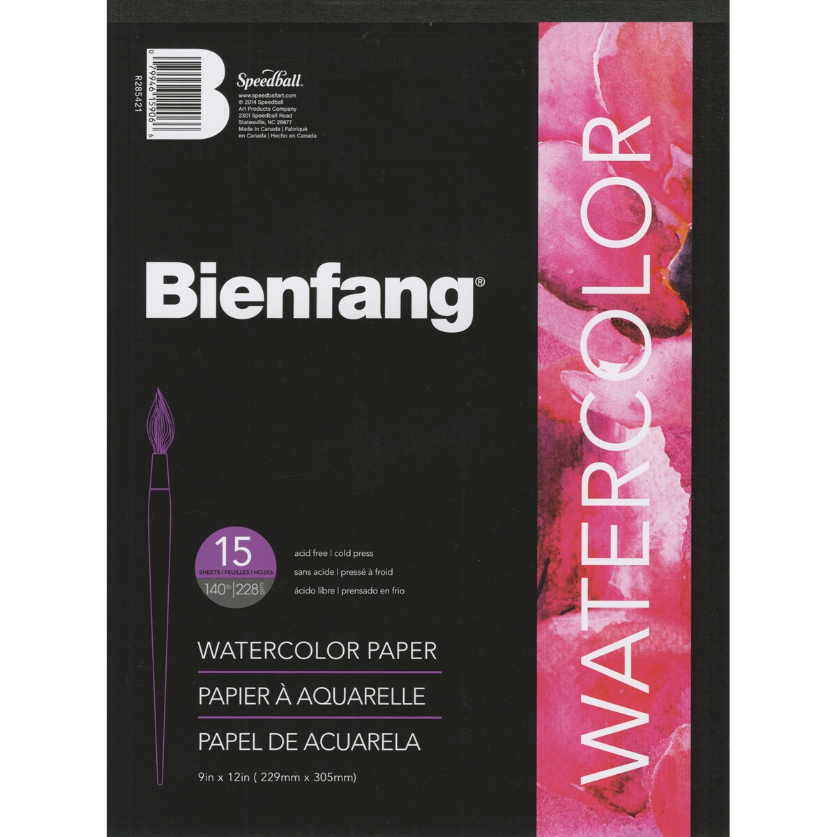 Speedball Bienfang Watercolor Paper Pad 9&#x22;X12&#x22;-15 Sheets