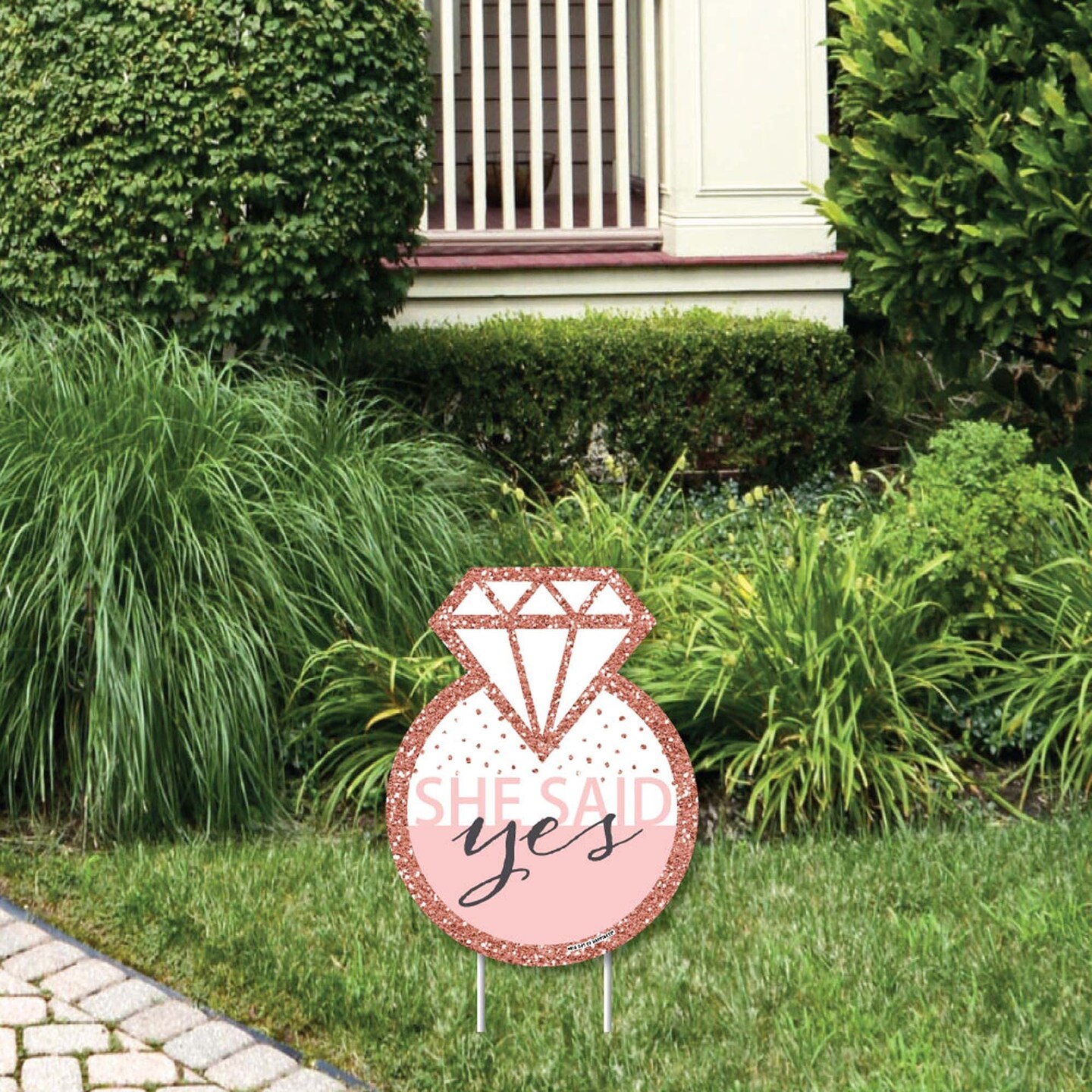 Big Dot of Happiness Bride Squad - Outdoor Lawn Sign - Rose Gold Bridal Shower or Bachelorette Party Yard Sign - 1 Piece