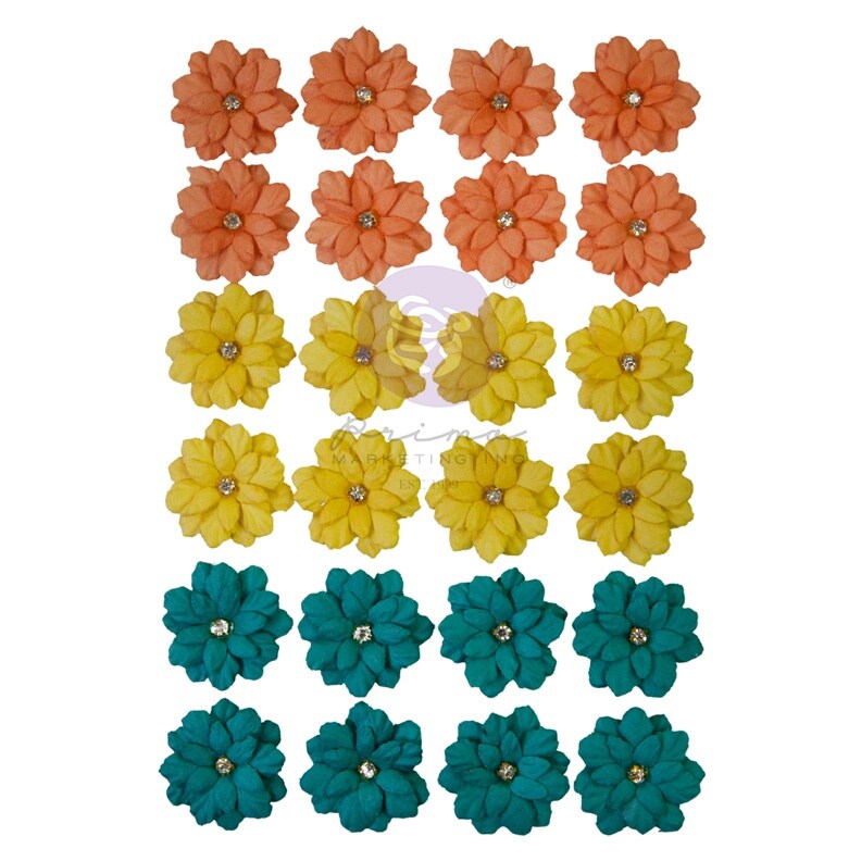 Prima Marketing Mulberry Paper Flowers-Petite Thoughts/Majestic