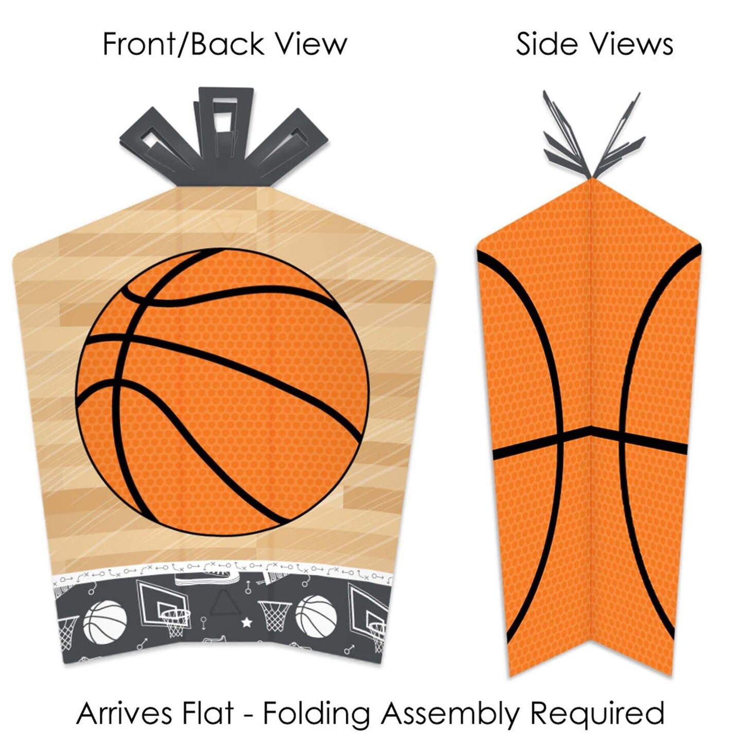Big Dot of Happiness Nothin&#x27; but Net - Basketball - Table Decorations - Baby Shower or Birthday Party Fold and Flare Centerpieces - 10 Count