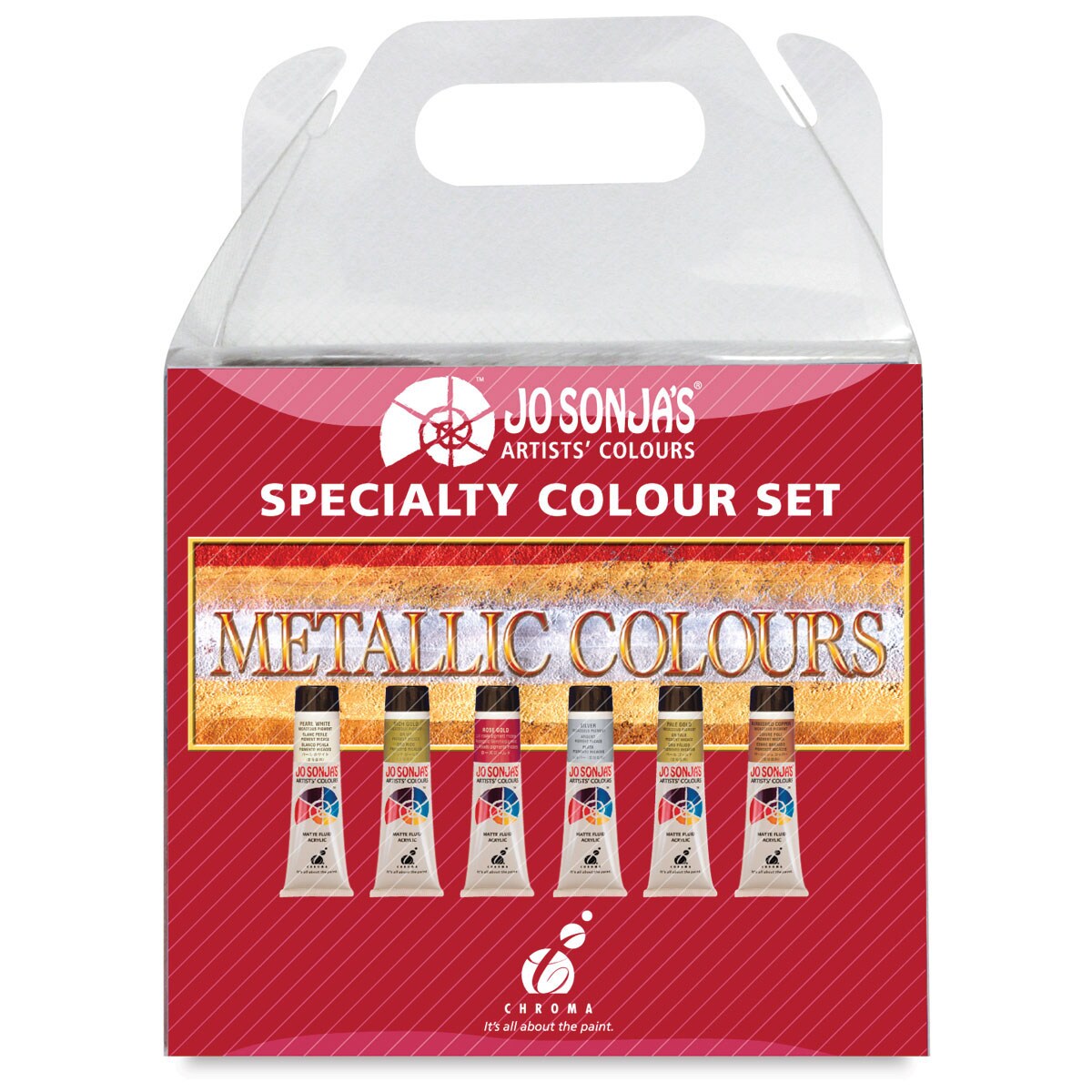 Chroma’s Jo Sonja Specialty Acrylic Paints - Metallic, Set of 6 colors, 20 ml tubes